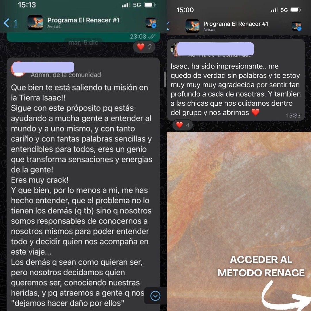 Testimonio de una persona que ha pasado por una terapia, curso o programa de Isaac Díaz
