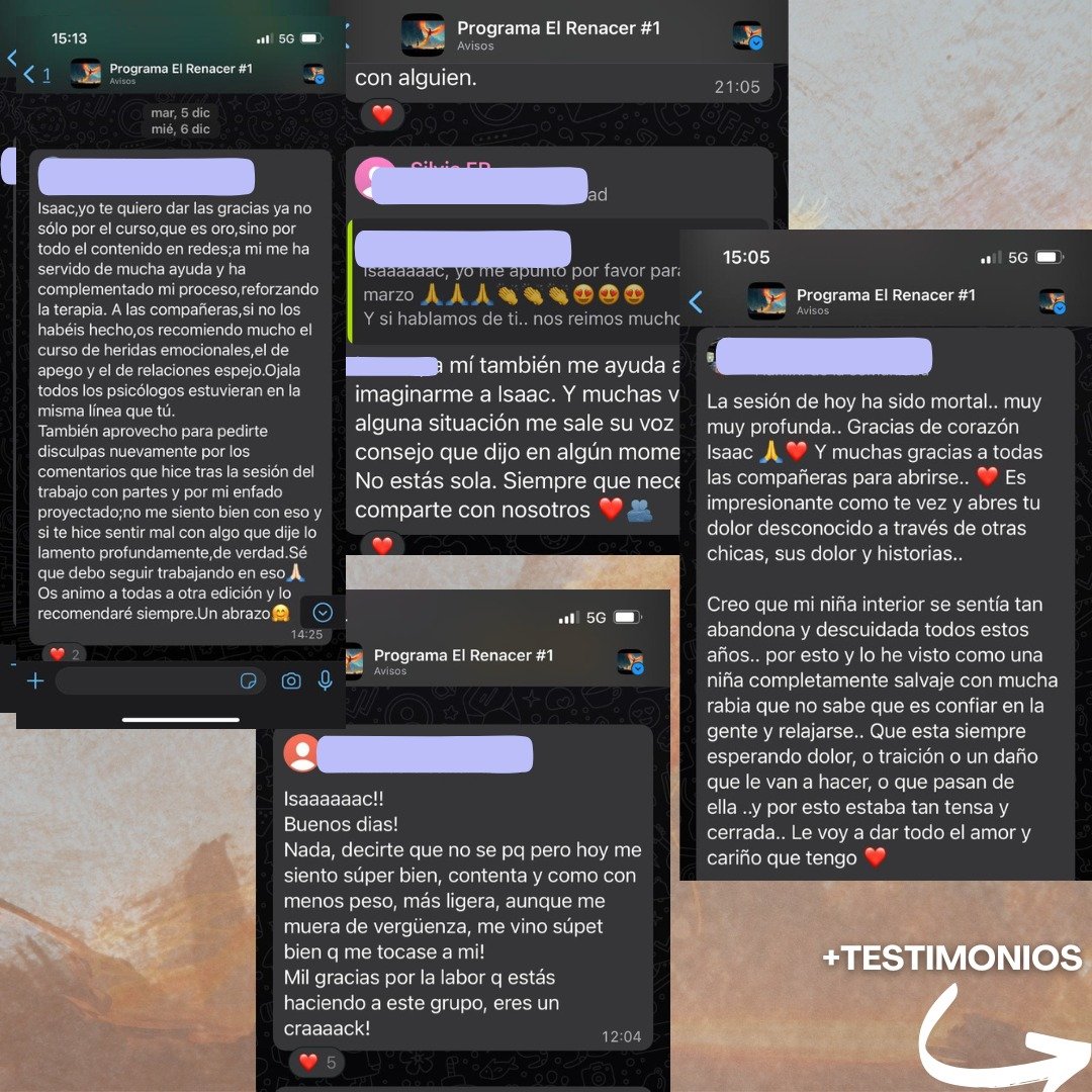 Captura de testimonios de personas que han pasado por terapias, cursos y programas