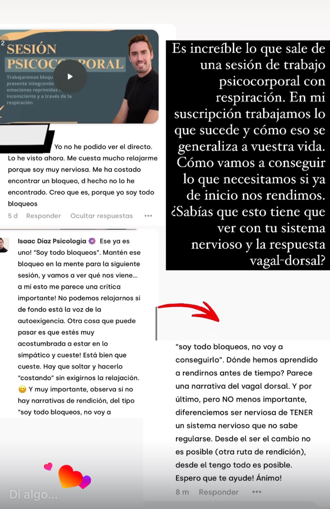 Captura de conversación agradeciendo el contenido de la membresía