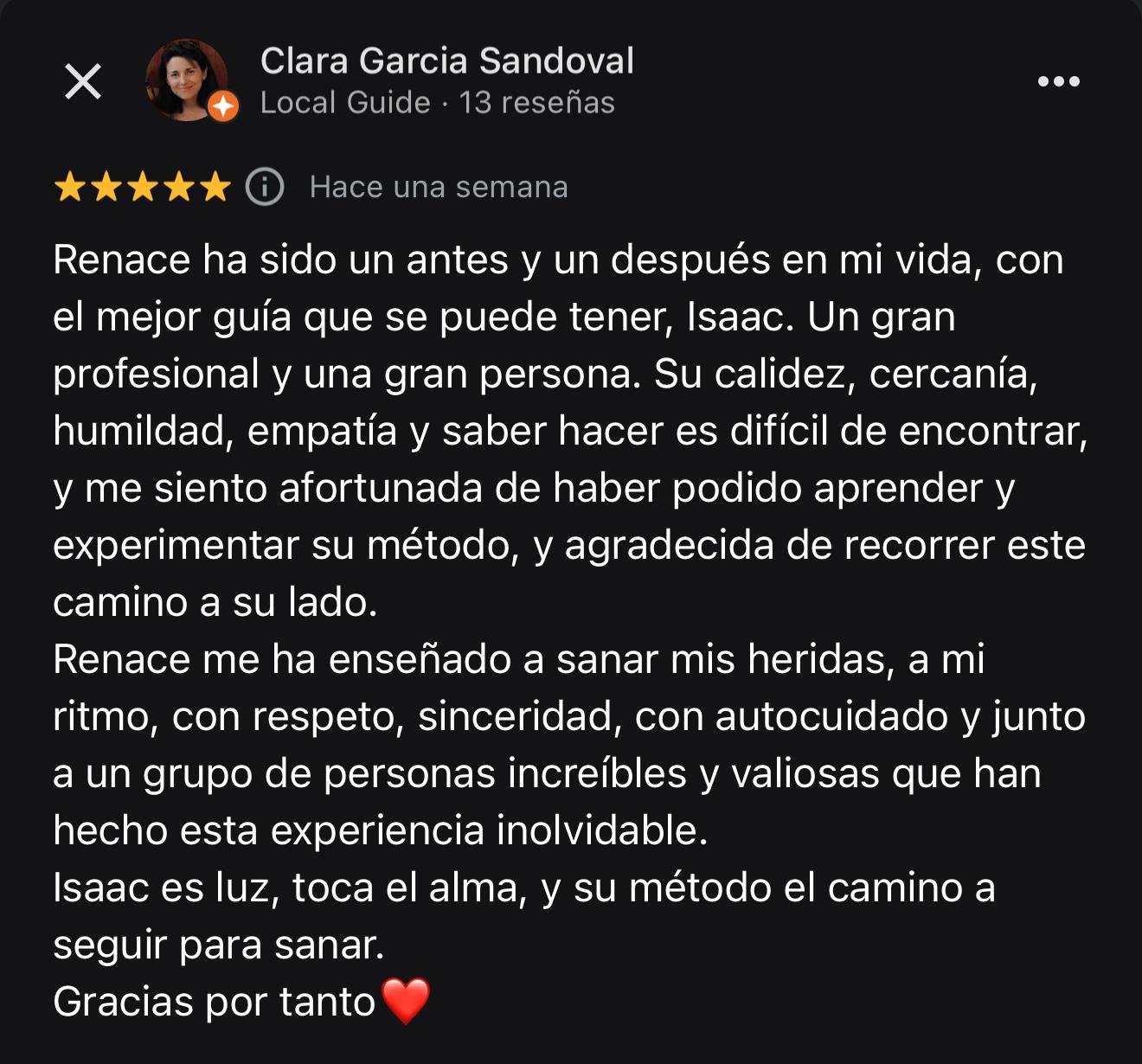 Captura de testimonio de una persona que ha pasado por terapias, cursos o programas de Isaac Díaz